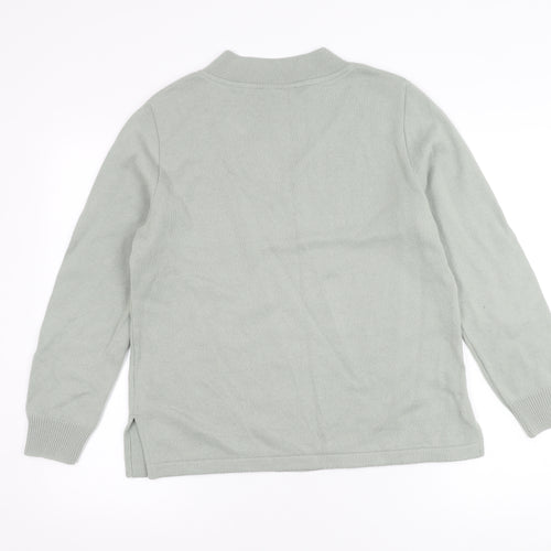 Afibel Women's Grey V-Neck Cable-Knit Jumper