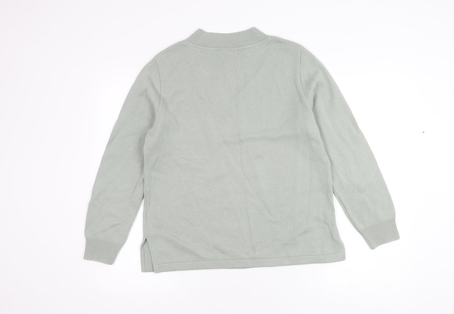 Afibel Women's Grey V-Neck Cable-Knit Jumper