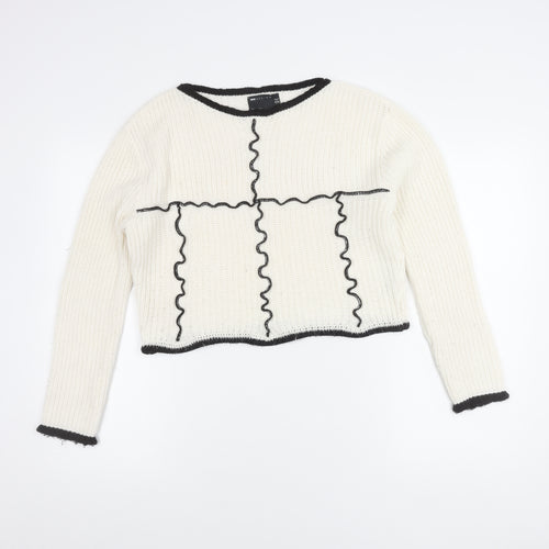 ASOS Women’s White Pullover Knit Jumper Size 8