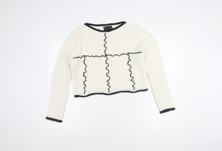 ASOS Women’s White Pullover Knit Jumper Size 8