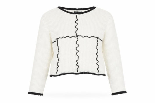 Front view of ASOS Women’s White Pullover Knit Jumper, size UK 8