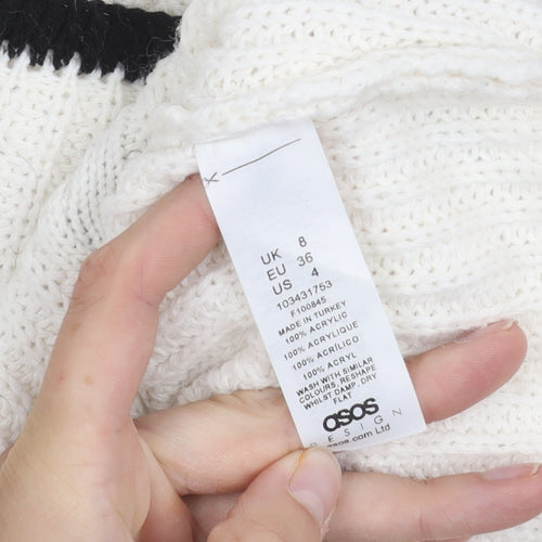 ASOS Women’s White Pullover Knit Jumper Size 8