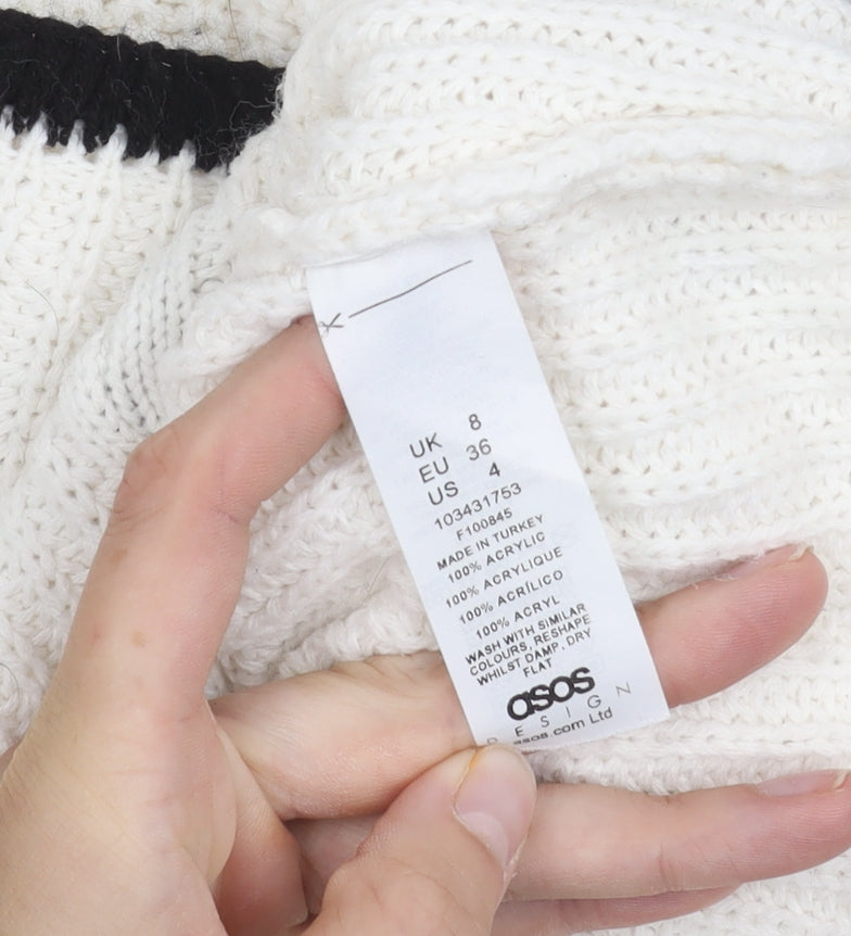 ASOS Women’s White Pullover Knit Jumper Size 8