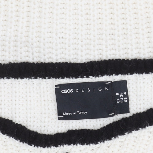 ASOS Women’s White Pullover Knit Jumper Size 8
