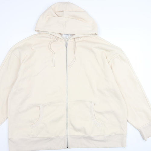 Topshop Women’s Beige Hooded Jacket, Size L, Casual