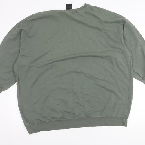 H&M Women's Green XL Pullover Jumper, Casual Cotton