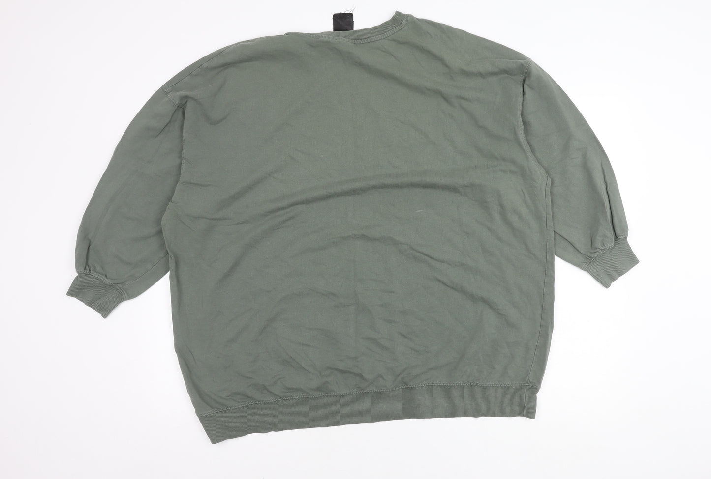 H&M Women's Green XL Pullover Jumper, Casual Cotton