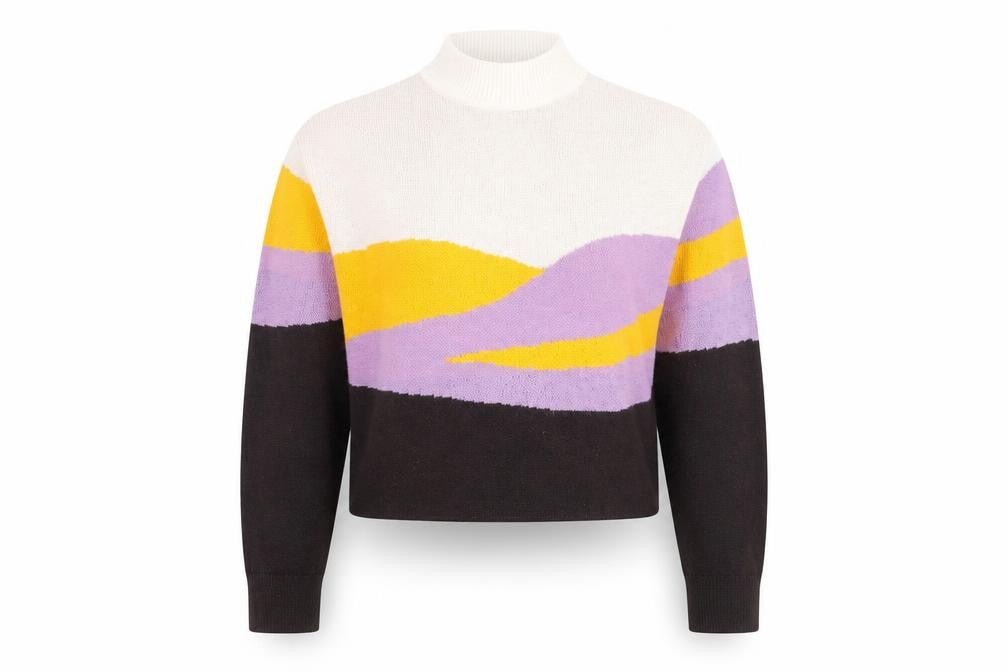 H&M Women’s Multicoloured High Neck Striped Jumper XS