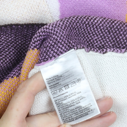 H&M Women’s Multicoloured High Neck Striped Jumper XS