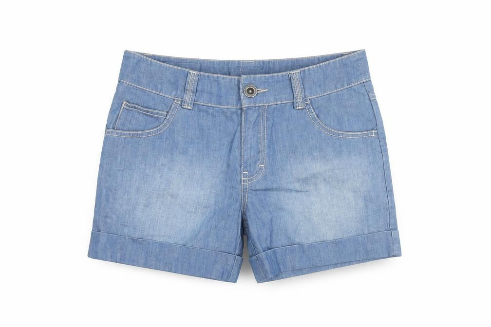Front view of Animal Women's Blue, size 8, Cotton Shorts