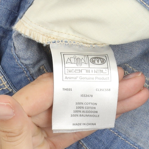 Animal Women's Blue Size 8 Cotton Shorts