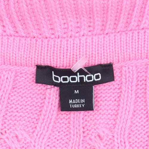 Boohoo Women's Pink Full Zip Collared Jumper
