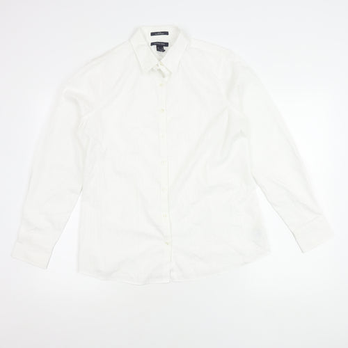Lands' End Men's White Cotton Button-Up Shirt