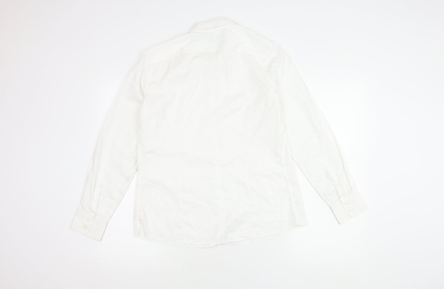 Lands' End Men's White Cotton Button-Up Shirt