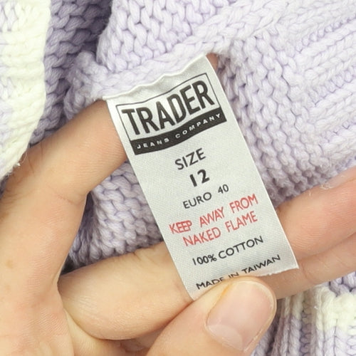 Trader Women's Multicoloured Mock Neck Jumper Size 12
