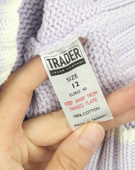 Trader Women's Multicoloured Mock Neck Jumper Size 12