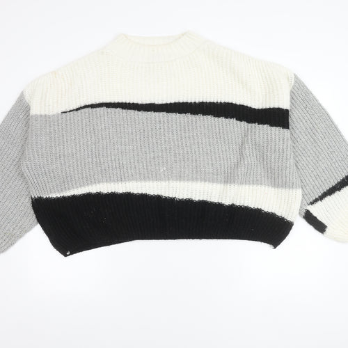 Topshop Women's XL Striped Jumper in Black, Grey, White