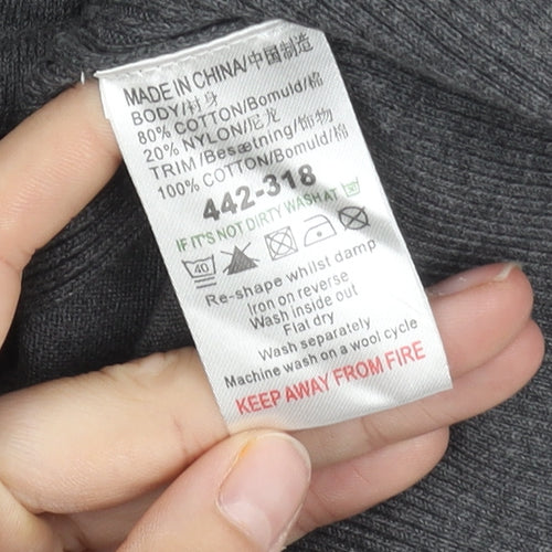 Next Men's Grey V-Neck Pullover Jumper L