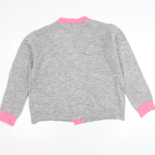Isabella D. Women's Grey Cardigan, S, V-Neck, Casual