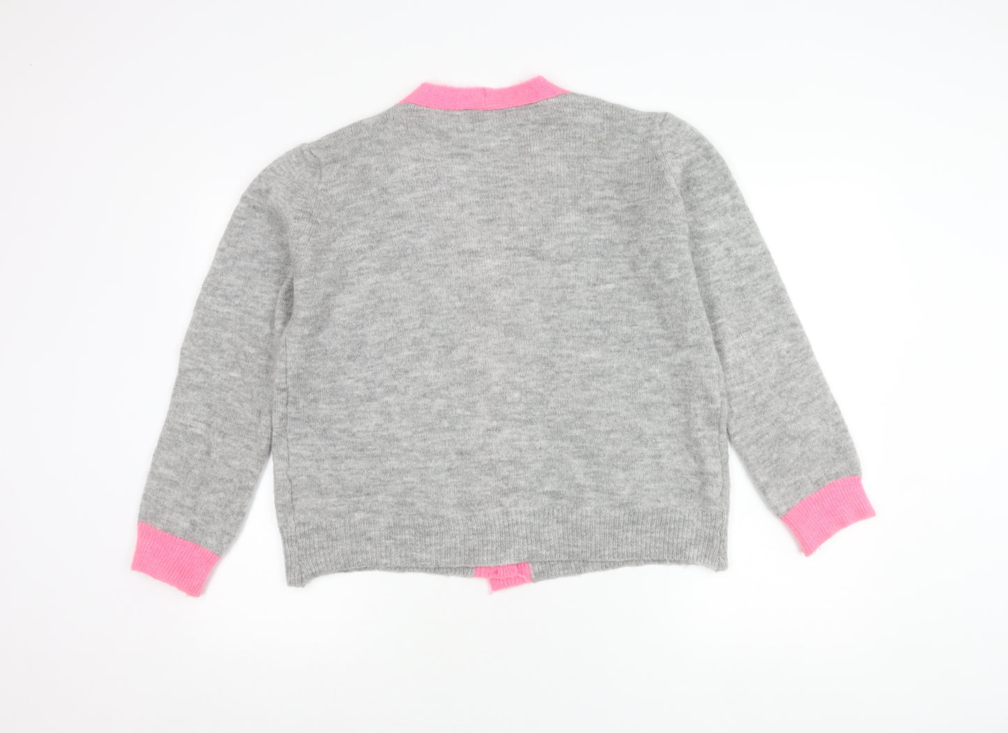 Isabella D. Women's Grey Cardigan, S, V-Neck, Casual