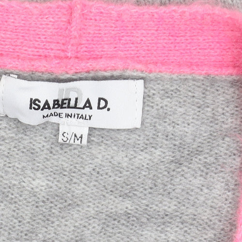 Isabella D. Women's Grey Cardigan, S, V-Neck, Casual