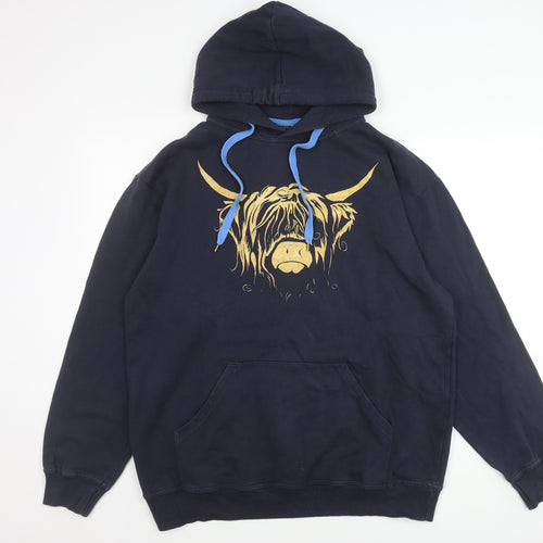 Spreadshirt Men’s Blue XL Pullover Hoodie with Animal Print
