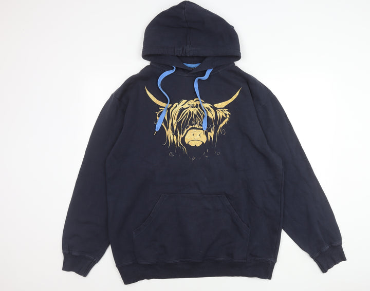 Spreadshirt Men’s Blue XL Pullover Hoodie with Animal Print
