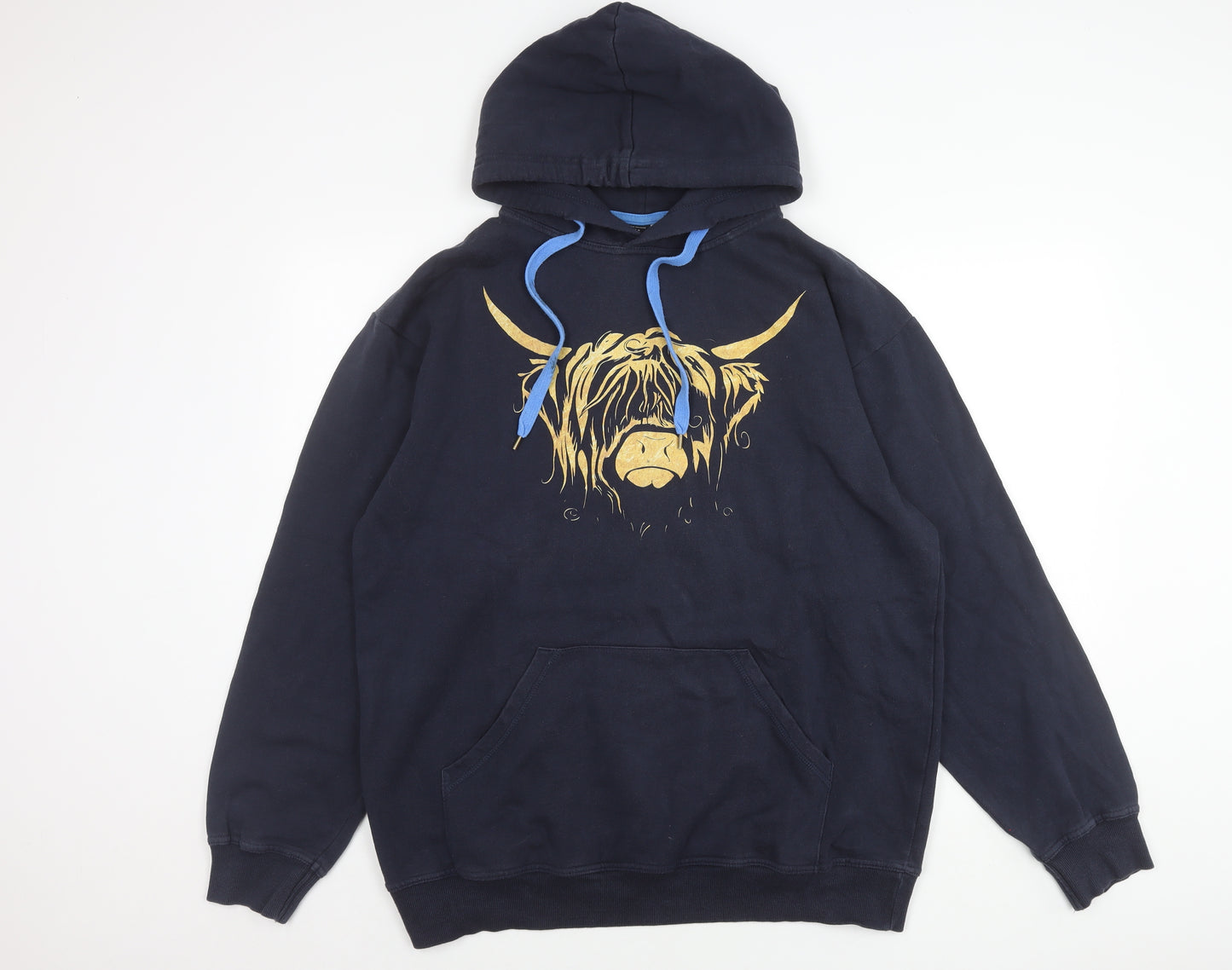 Spreadshirt Men’s Blue XL Pullover Hoodie with Animal Print