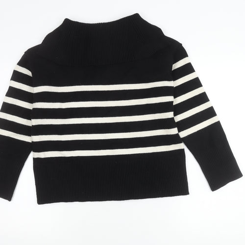 Zara Women's Black Striped Pullover Jumper XS