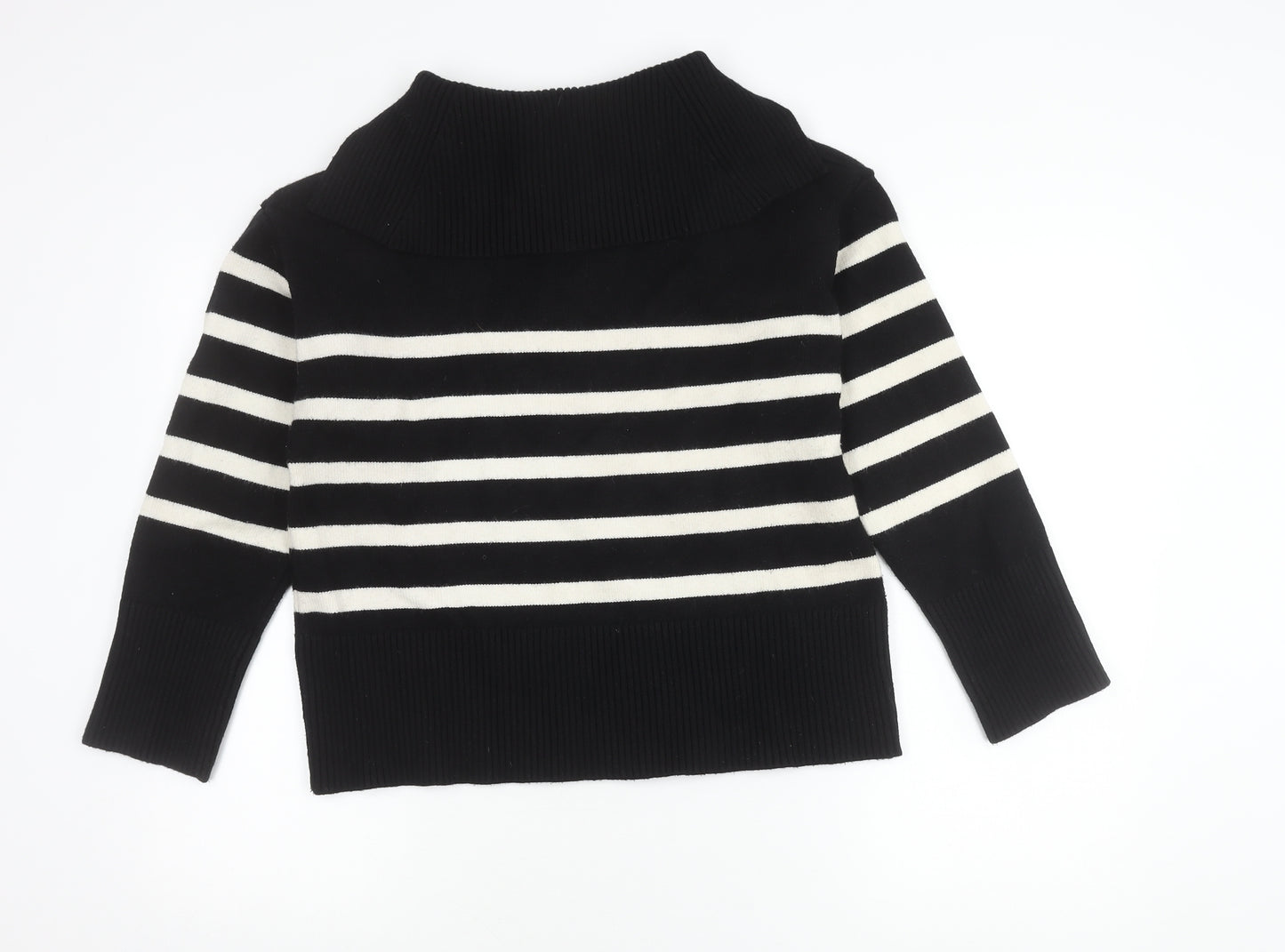 Zara Women's Black Striped Pullover Jumper XS