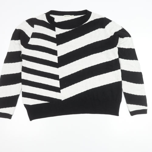 paz torras Men's Black Striped Pullover Jumper M
