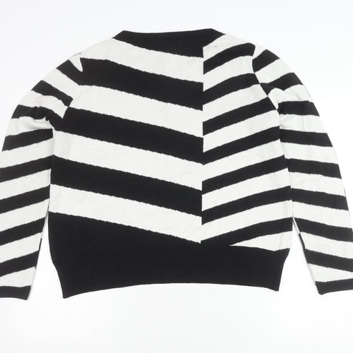 paz torras Men's Black Striped Pullover Jumper M