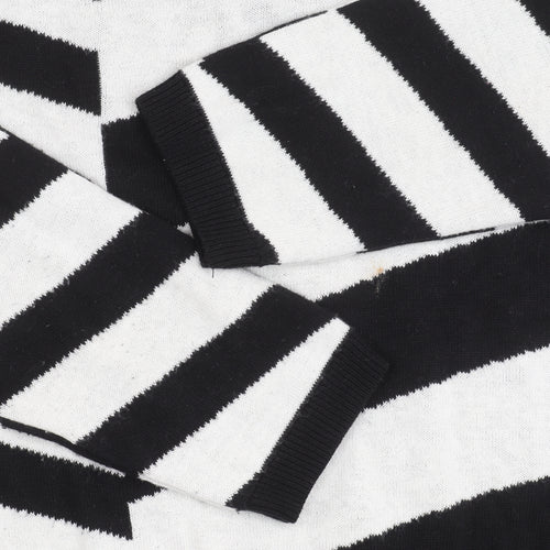 paz torras Men's Black Striped Pullover Jumper M