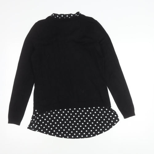 Adrianna Papell Women's Black Bow Polka Dot Jumper XS