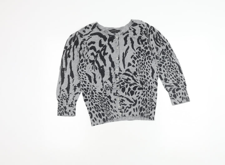 Dorothy Perkins Womens Grey Animal Cardigan 12