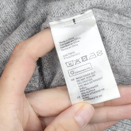 H&M Women's Grey XS Pullover Jumper Sequin Heart