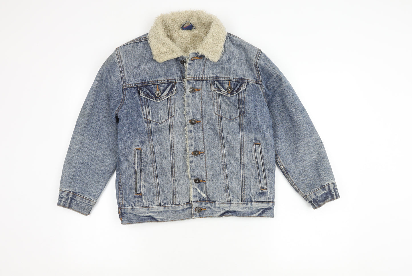 Rebel Unisex Kids Blue Denim Jacket - 12 Years