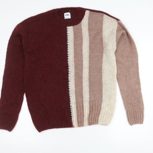 ZARA Women's Multicoloured Striped Pullover M