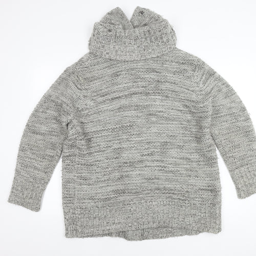 M&Co. Women's Grey Chunky-Knit Cardigan, Size L