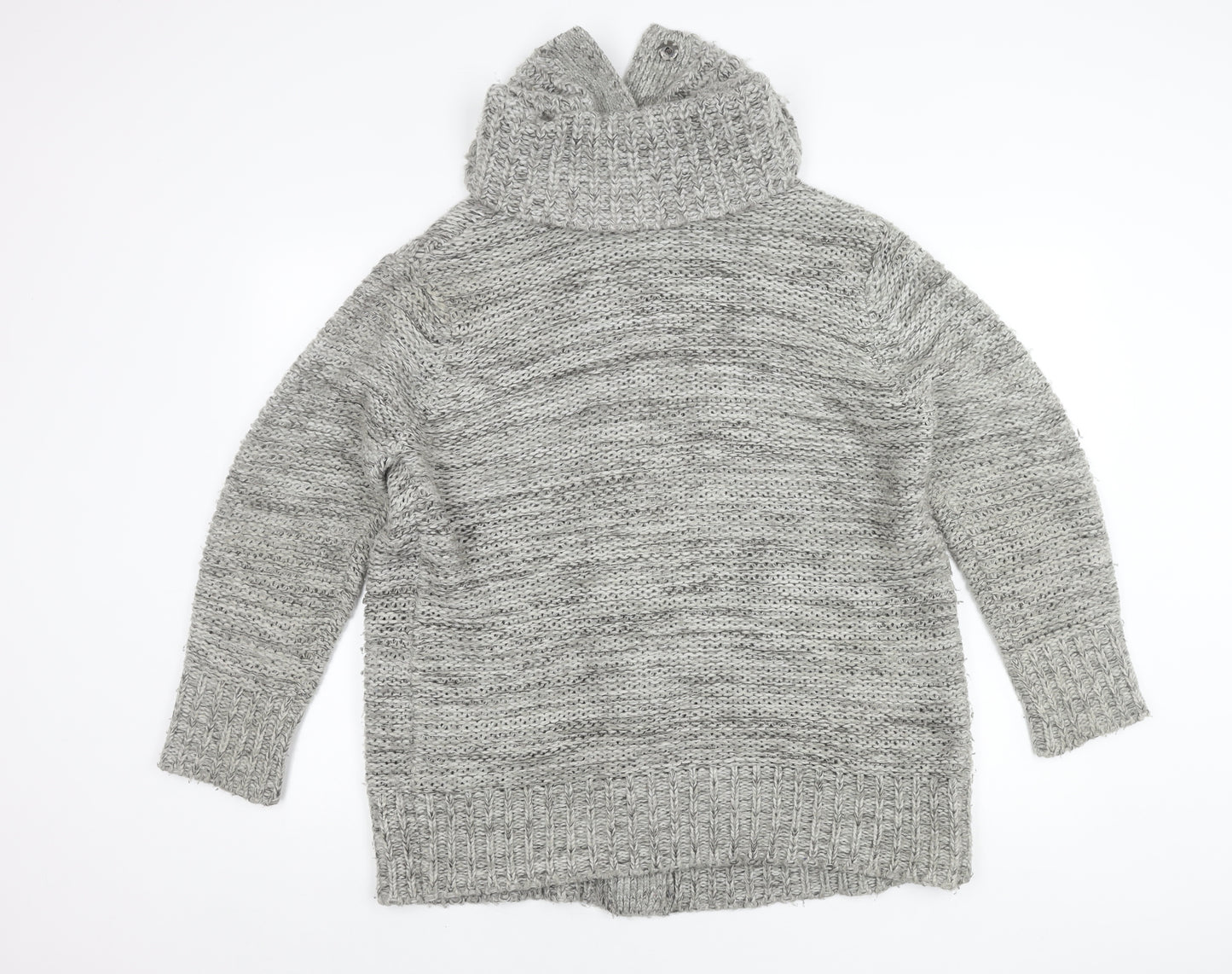 M&Co. Women's Grey Chunky-Knit Cardigan, Size L