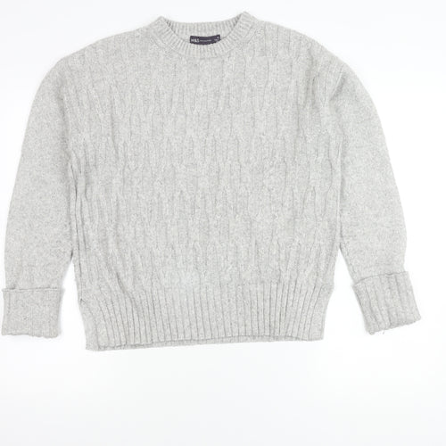 Marks and Spencer Women's Grey Cable-Knit Jumper M