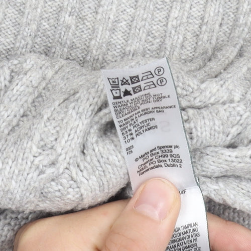 Marks and Spencer Women's Grey Cable-Knit Jumper M