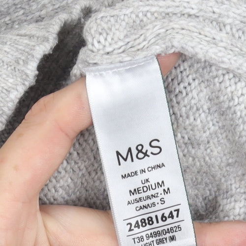Marks and Spencer Women's Grey Cable-Knit Jumper M