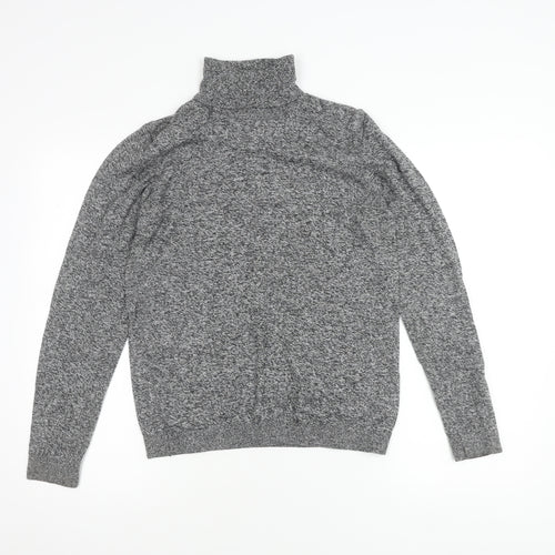 Topman Unisex Grey Roll Neck Jumper XS