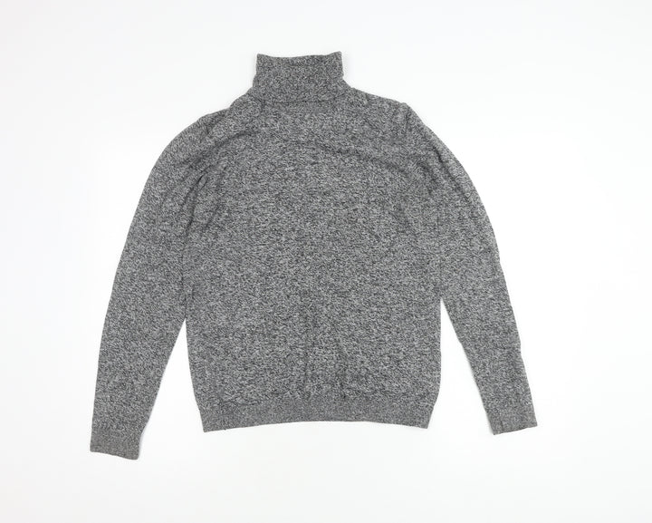 Topman Unisex Grey Roll Neck Jumper XS