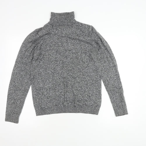 Topman Unisex Grey Roll Neck Jumper XS