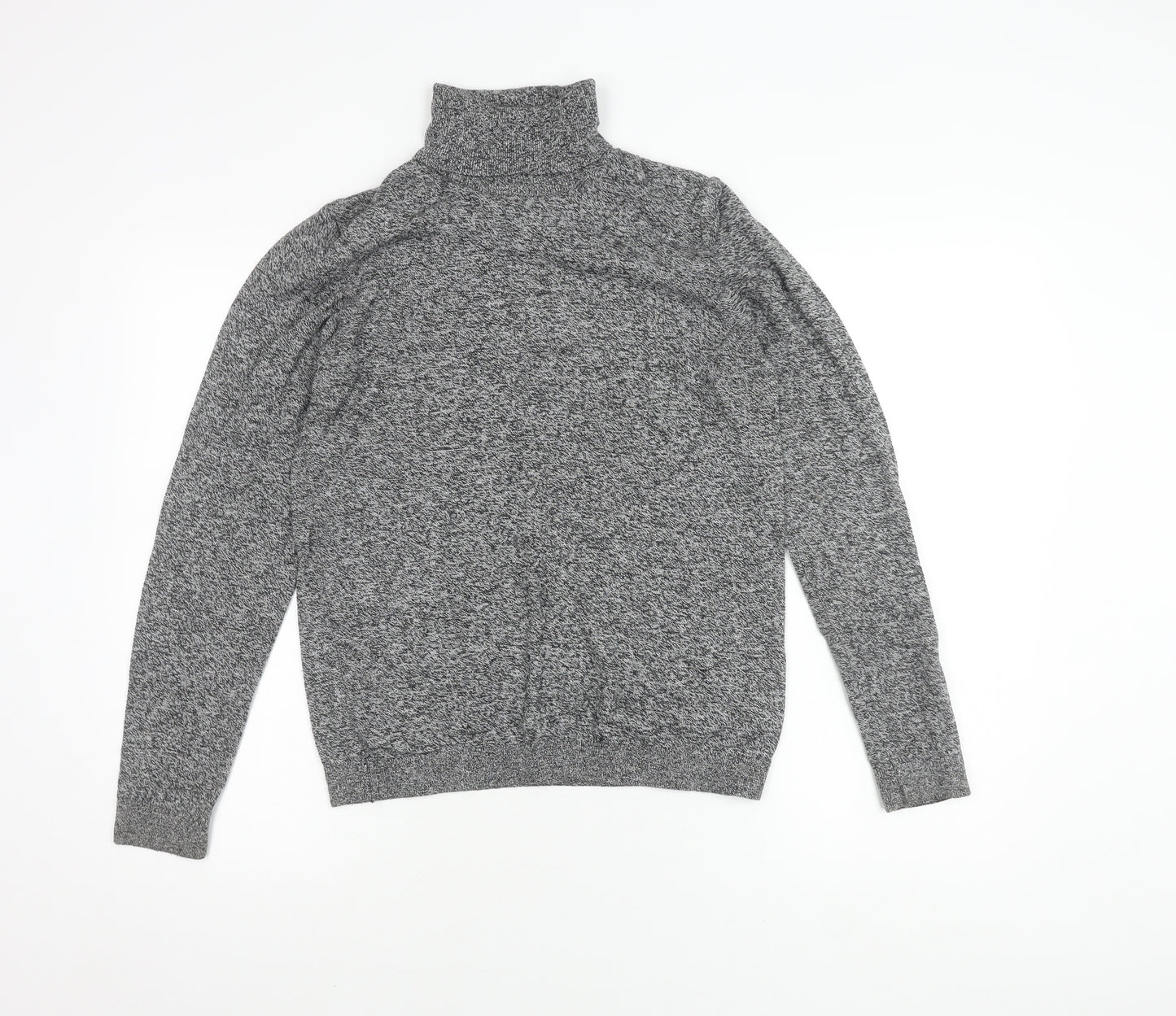 Topman Unisex Grey Roll Neck Jumper XS