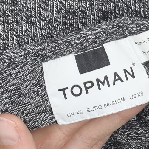 Topman Unisex Grey Roll Neck Jumper XS