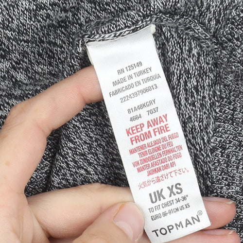 Topman Unisex Grey Roll Neck Jumper XS