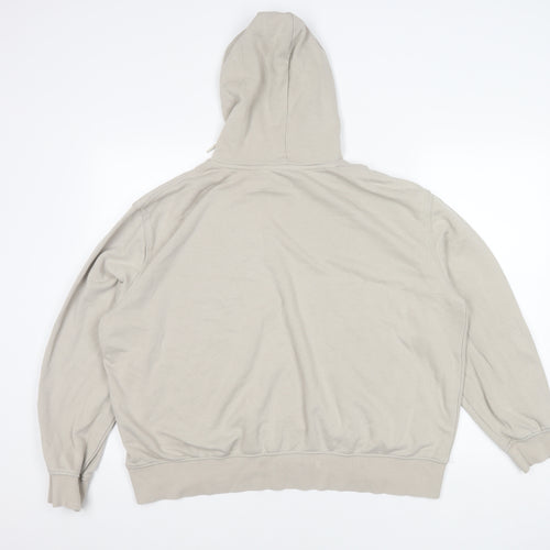 H&M Women's Beige XL Hoodie, Pullover, Casual, Logo Accent